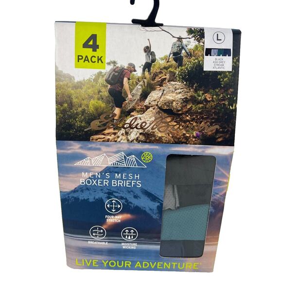 Eddie Bauer 4 Pack Men Mesh Boxer Briefs Breathable Underwear Size Large NEW - Picture 2 of 13